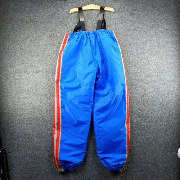 Unbranded Insulated Snow Pants Overalls Size XL Blue Red White Stripes - Picture 3 of 12